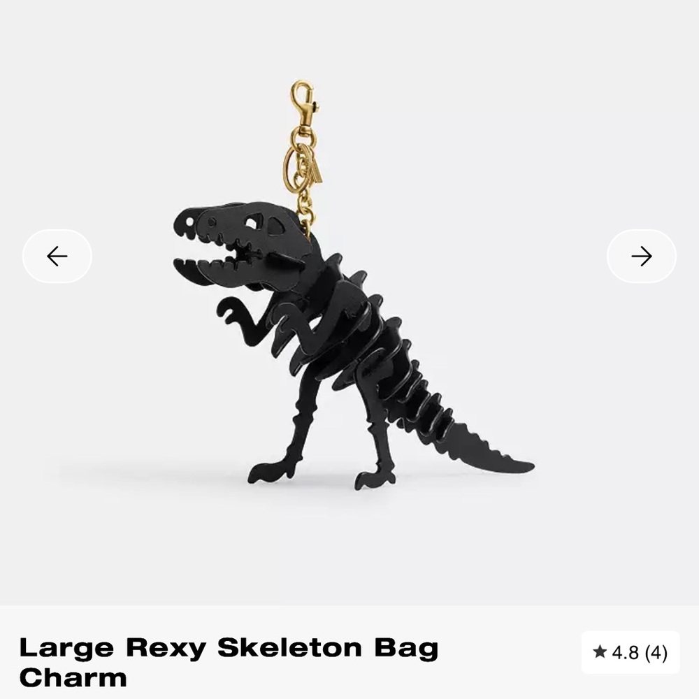NWT Coach Large Rexy Skeleton Bag Charm CCE76 made with Glovetanned Leather - Picture 7 of 8